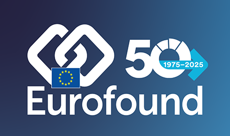 Eurofound 50 logo on blue background